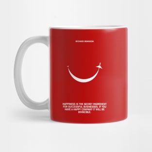 Happiness is the secret Richard Branson Business Quotes Mug